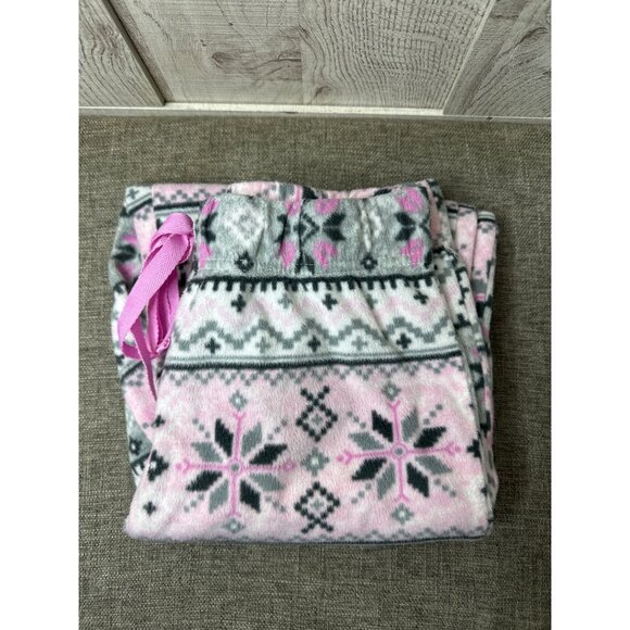 Womens Secret Treasures Pink & Gray Snowflake Fleece Pajama Pants S 4-6 - Picture 3 of 6
